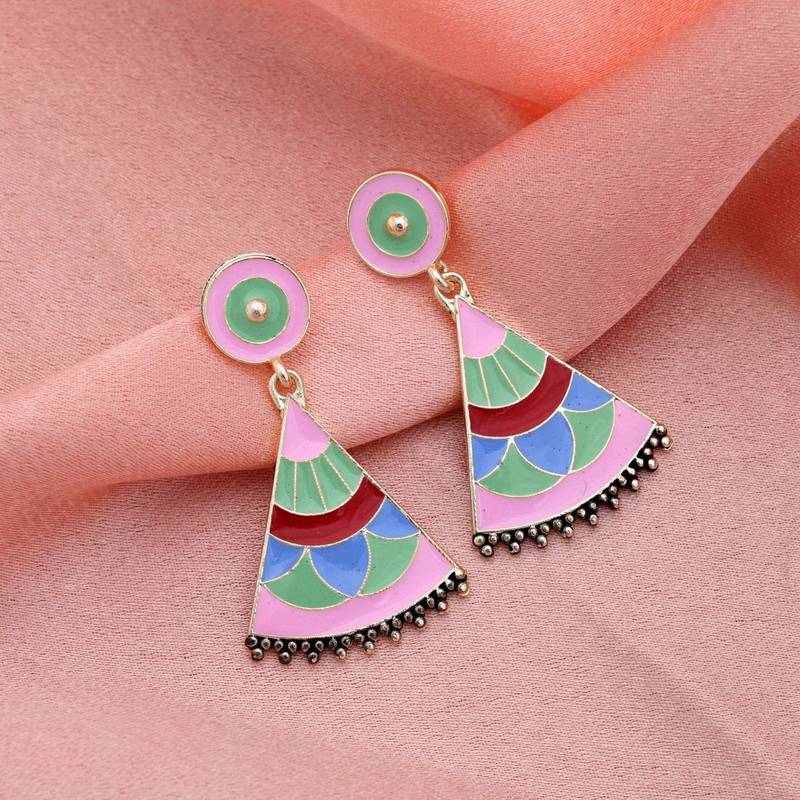 multicolor color meenakari earrings
