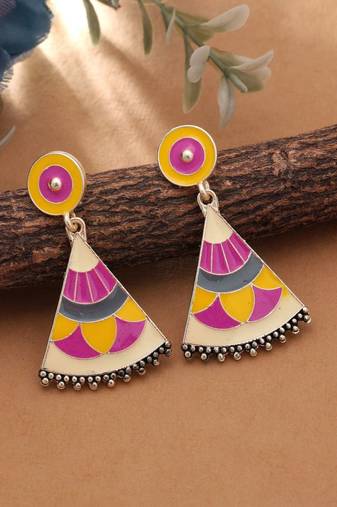 multicolor color meenakari earrings