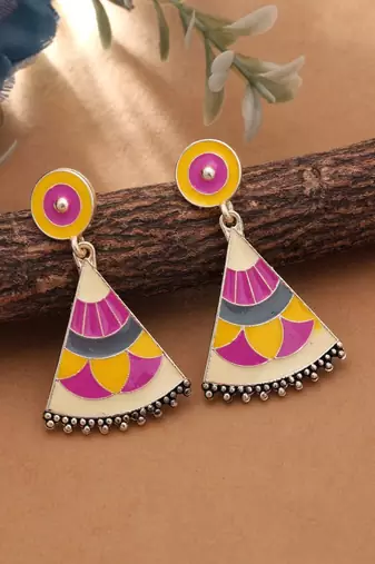 multicolor color meenakari earrings