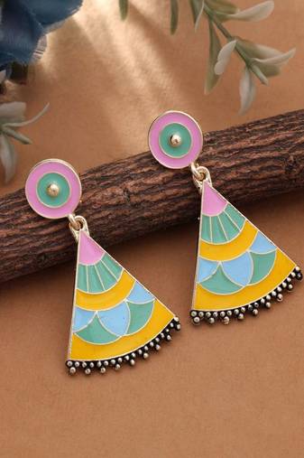 multicolor color meenakari earrings