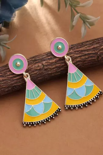 multicolor color meenakari earrings