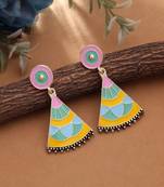 multicolor alloy earrings with meenakari dangle work