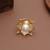 white alloy ring with pearl lotus floral work