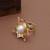 white alloy ring with pearl lotus floral work