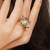 white alloy ring with pearl lotus floral work