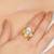 white alloy ring with pearl lotus floral work