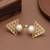 white brass ring with pearl geometric triangle work