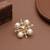white brass ring with pearl geometric grid work