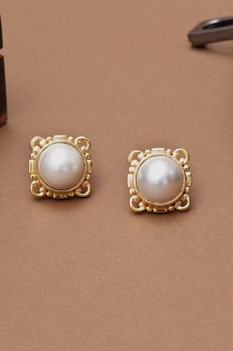 white brass studs with pearl frame design