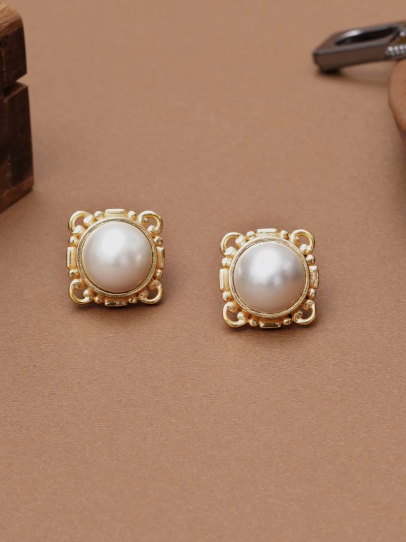 white brass studs with pearl frame design