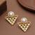 white brass studs with pearl geometric work