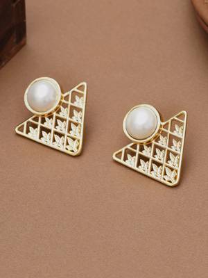 white brass studs with pearl geometric work 3