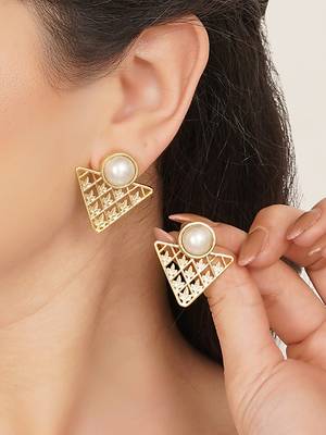 white brass studs with pearl geometric work 4