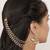 gold alloy hair chain with kundan pearl layer work