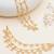 gold alloy hair chain with pearl cluster layered work