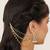 gold alloy hair chain with kundan pearl layered work