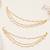 gold alloy hair chain with pearl cascade work design