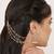 gold alloy hair chain with pearl cascade work design