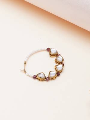 purple alloy nose ring with kundan work design 3