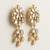 white alloy earrings with kundan pearl layered chandelier