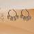blue alloy hoop earrings with beaded jhumka drop work