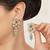 blue alloy earrings with kundan mint floral drop work