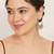 blue alloy hoop earrings with beaded jhumka drop work