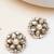 white alloy earrings with mini kundan flower work