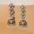 red alloy earrings with kundan meenakari jhumki