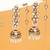 red alloy earrings with kundan meenakari jhumki