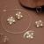 gold brass necklace set with pearl crescent design