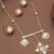 gold brass necklace set with pearl compass design