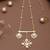 gold brass necklace set with pearl compass design
