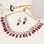 red alloy necklace set with kundan ruby drop