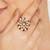 blush alloy ring with kundan floral design