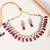 red alloy necklace set with kundan ruby drop