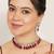 red alloy necklace set with kundan ruby drop