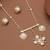 golden brass necklace set with pearl drop pendant