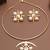 golden brass necklace set with pearl crescent work