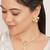 golden brass necklace set with pearl crescent work