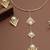 gold brass necklace set with pearl geometric drop