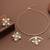 golden brass necklace set with pearl crescent work