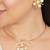 golden brass necklace set with pearl crescent work