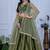 Mehandi Green Color Embroidery With Zari Thread & Sequence Work   Silk Lehenga Choli Set