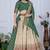 Green Color acquard With Jari Lining With Print Work Silk Lhenga Choli Set