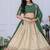 Green Color acquard With Jari Lining With Print Work Silk Lhenga Choli Set