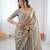 Women light grey golden shaded fendy silk ready to wear saree