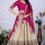 Rani Pink Color acquard With Jari Lining With Print Work Silk Lhenga Choli Set