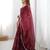 Women maroon thread sequence organza silk party wear saree