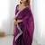 Women wine thread sequence organza silk party wear saree